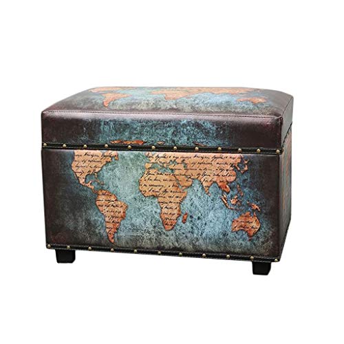 Polsterhocker Retro-Stil Schuhe Wechseln Fußbank rutschfest Schlafzimmer Geschäft Ruhesitz Große Kapazität Sofa Sitzpuff Hocker (Farbe : #2) von F-HOME