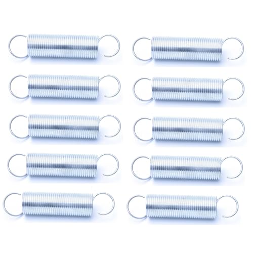 F-MINGNIAN-SPRING 10Pcs Außen-Durchmesser 5 mm Drahtdurchmesser 0,5 mm Weiß verzinkt Zugfeder Zugfeder mit Haken Länge 15-60mm (Größe : 0.5 x 5 x 45mm) von F-MINGNIAN-SPRING