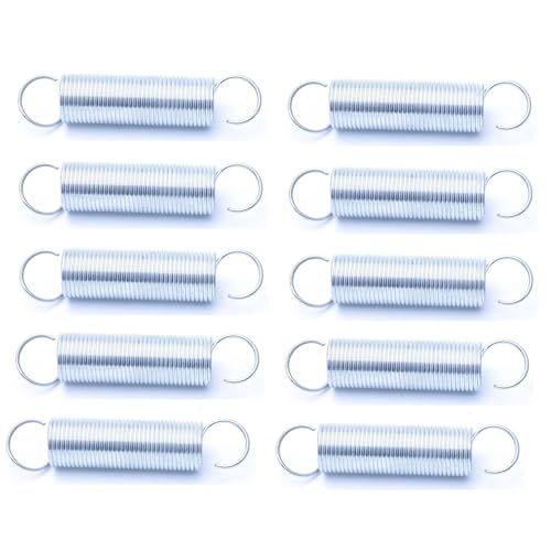 F-MINGNIAN-SPRING 10Pcs Außen-Durchmesser 5 mm Drahtdurchmesser 0,5 mm Weiß verzinkt Zugfeder Zugfeder mit Haken Länge 15-60mm (Größe : 0.5 x 5 x 50mm) von F-MINGNIAN-SPRING