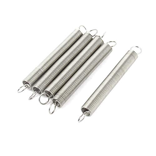 F-MINGNIAN-SPRING 5Pcs 0,4 x 3,6 x 26mm 0,016" Wire Dia 0,14" Od 33mm 1" Lange Metall Zug-Schrauben Zugfeder-Silber-Ton-Haken (Größe : 5Pcs 0.4 x 3.6 x 26mm) von F-MINGNIAN-SPRING