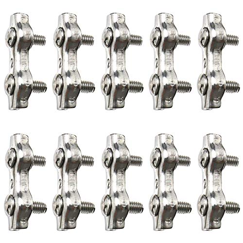 Duplex Drahtseilklemme, 304 Edelstahl, 2 mm, 10 Stück Duplex Drahtseilklemme, 304 Edelstahl, 2 mm, 10 Stück von F Season