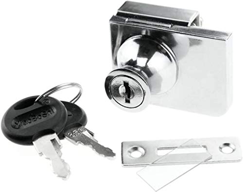 Glasschloss, Türschloss, Zinklegierung, Einzelschwenk-Sicherheitsvitrine mit Schlüssel, für 5–8 mm Glas und IKEA Argos Detolf-Set von F Season