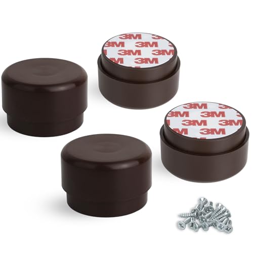 F!XBL Möbelfüße verstellbar selbstklebend Füße für Möbel Ø 55 mm Möbelerhöhung 23-35 mm hoch 4er Set Möbelbeine Rund Braun von F!XBL