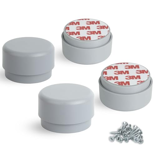 F!XBL Möbelfüße verstellbar selbstklebend Füße für Möbel Ø 55 mm Möbelerhöhung 23-35 mm hoch 4er Set Möbelbeine Rund Grau von F!XBL