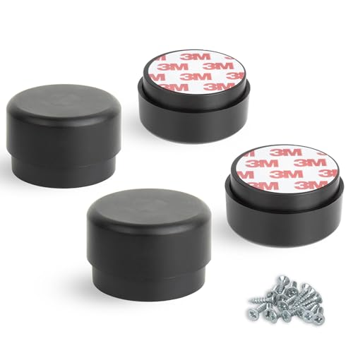 F!XBL Möbelfüße verstellbar selbstklebend Füße für Möbel Ø 55 mm Möbelerhöhung 23-35 mm hoch 4er Set Möbelbeine Rund Schwarz von F!XBL