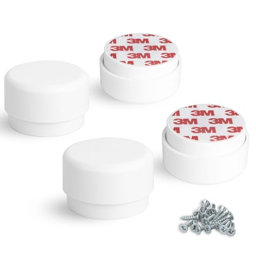 F!XBL Möbelfüße verstellbar selbstklebend Füße für Möbel Ø 55 mm Möbelerhöhung 23-35 mm hoch 4er Set Möbelbeine Rund Weiß von F!XBL
