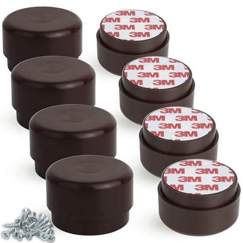 F!XBL Möbelfüße verstellbar selbstklebend Füße für Möbel Ø 55 mm Möbelerhöhung 23-35 mm hoch 8er Set Möbelbeine Rund Braun von F!XBL