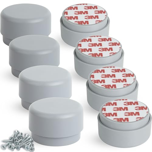 F!XBL Möbelfüße verstellbar selbstklebend Füße für Möbel Ø 55 mm Möbelerhöhung 23-35 mm hoch 8er Set Möbelbeine Rund Grau von F!XBL