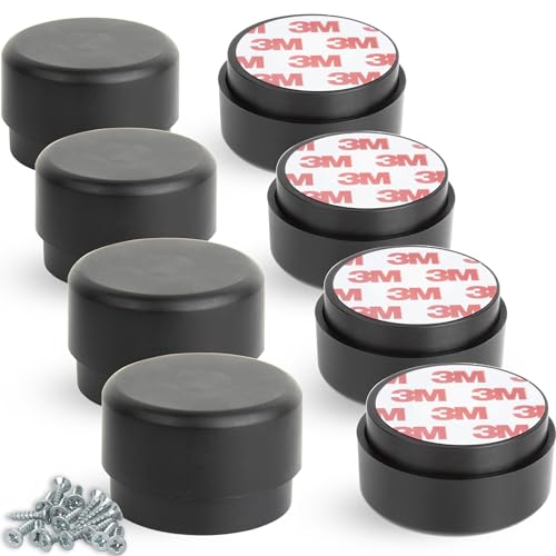 F!XBL Möbelfüße verstellbar selbstklebend Füße für Möbel Ø 55 mm Möbelerhöhung 23-35 mm hoch 8er Set Möbelbeine Rund Schwarz von F!XBL