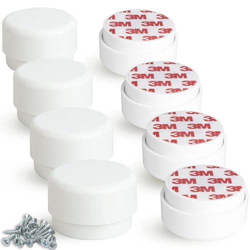 F!XBL Möbelfüße verstellbar selbstklebend Füße für Möbel Ø 55 mm Möbelerhöhung 23-35 mm hoch 8er Set Möbelbeine Rund Weiß von F!XBL