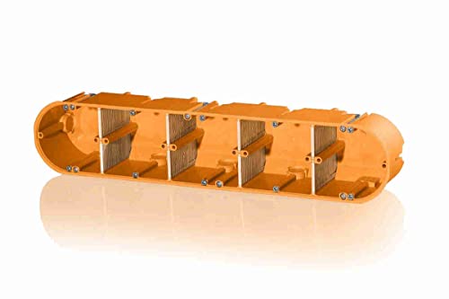 1 Stück 5er Hohlwanddose mehrfach massiv orange Gerätedose Schalterdose Einbau mit FLAMMSCHUTZ von F-tronic