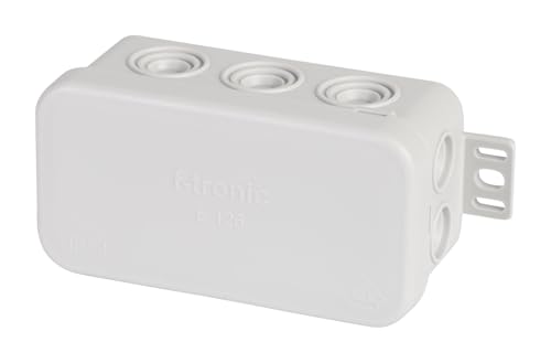 f-tronic 7340141 Feuchtraum-Abzweigkasten IP54, 85 x 44 x 40 mm, grau, E126, Inhalt: 10, Stück von F-tronic
