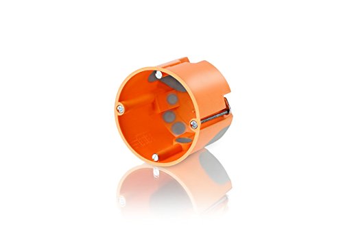 Hohlwand Gerätedose Winddicht 61 x 68mm, orange (15 Stück) von F-tronic