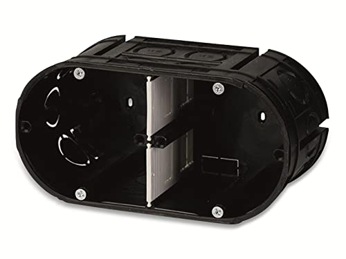 f-tronic Unterputz-Gerätedose massiv, 2-Fach, 63mm tief, UP20, Inhalt: 10, Stück, Black von F-tronic