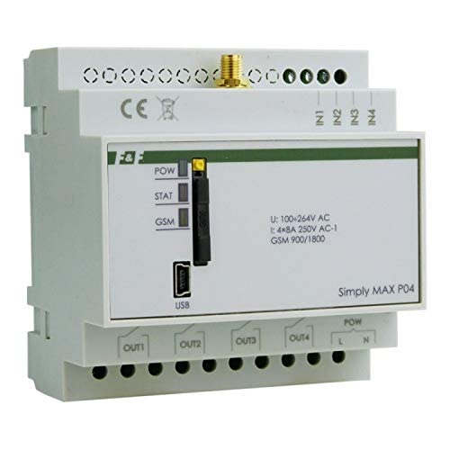 GSM-Fernsteuerungsrelais SMS-Steuerung EIN/AUS/Alarm 4xEingang 4xAusgang Simply MAX P04 F&F 9777 von F2 Medical Supplies