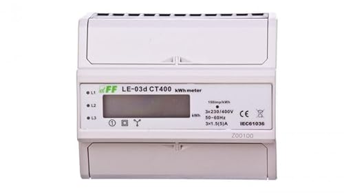 Stromzähler 3-Phasen Wechselrichter 400/5A mit LCD-Display LE03D-CT400 f&f 5908312592570 von F&F