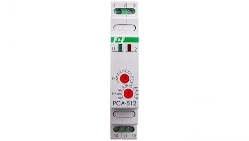 Zeitrelais 1P 10A 0,1sek-576h 24V AC/DC verzögert Abschaltung PCA-512-24V f&f 5908312595571 von F&F