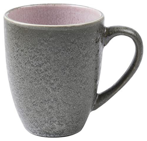 BITZ Kaffeetasse/Kaffeebecher, Tasse aus robustem Steinzeug, 30 cl, grau außen/hellrot innen von BITZ