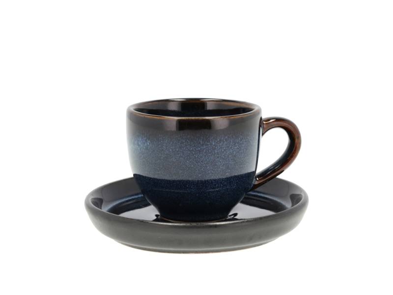 BITZ Espressotasse mit Untertasse 0,07 Liter in Farbe dunkelblau/schwarz BITZ Espressotasse mit Untertasse 0,07 Liter in Farbe dunkelblau/schwarz von F&H