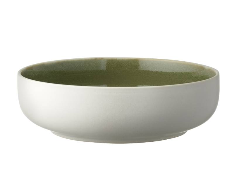 F&H Pastateller STUDIO ROUND NORTH in Farbe Matte white/Shiny moss von F&H