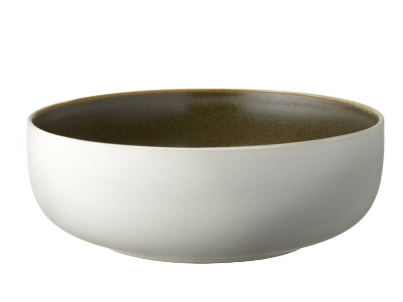 F&H Salatschüssel STUDIO ROUND NORTH in Farbe Matte white/Matte moss von F&H
