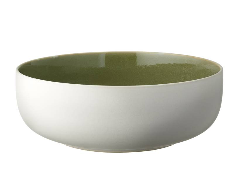 F&H Salatschüssel STUDIO ROUND NORTH in Farbe Matte white/Shiny moss von F&H