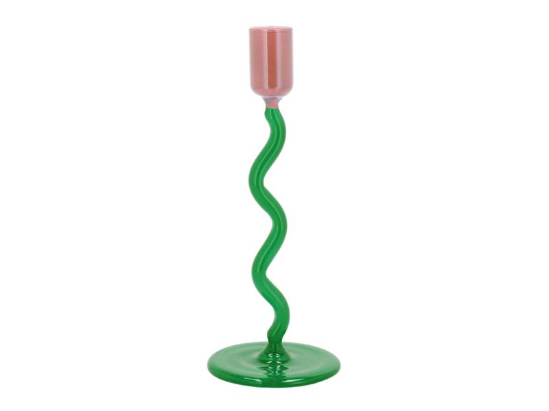 Villa Collection Glaskerzenhalter 8,5 cm in Farbe grün/rosa von F&H