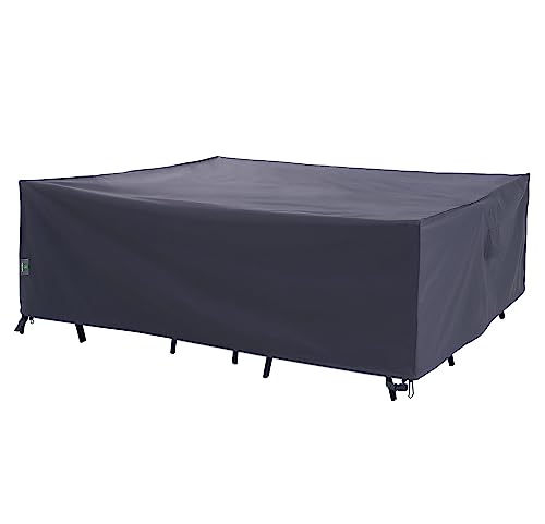 F&J Outdoors Gartenmöbel-Abdeckung, Robust Schutzhülle für Garten Möbelsets Schnittsofas Wasserdicht Schneeschutz UV Beständige Wind und Wetterfest Plane, 275x205x80cm, Grau von F&J Outdoors