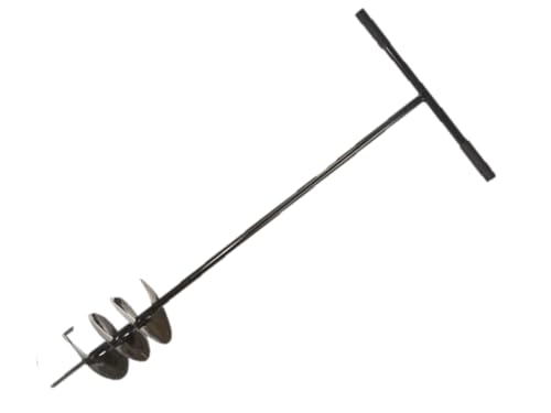 F & R Erdbohrer aus Stahl, Handerdbohrer zum Setzen von Erdlöchern, Handgriffe mit Gummi, Handbohrer für Erdarbeiten im Garten, Bau & Landschaftsbau, Lochspaten, Pfahlbohrer, Gartenbohrer, Ø 200 mm von F & R