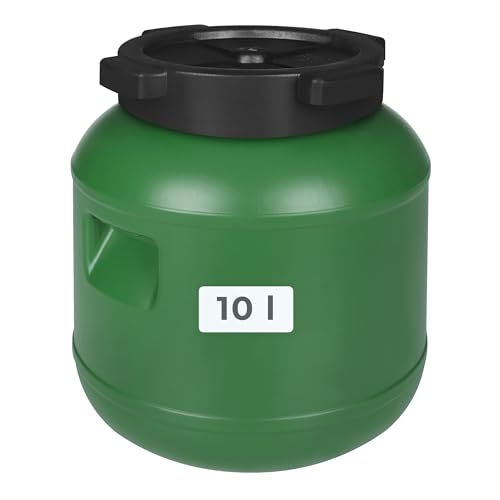 F & R Kleines Fass 10 Liter aus HDPE zur Aufbewahrung I Futtertonne Pferd I Wassertank Weithalsfass mit Deckel I Wasserfass I Sauerkrautfass I Gurkenfass Gärfass I Maischefass F & R Kleines Fass 10 Liter aus HDPE zur Aufbewahrung I Futtertonne Pferd I Wassertank Weithalsfass mit Deckel I Wasserfass I Sauerkrautfass I Gurkenfass Gärfass I Maischefass von F & R