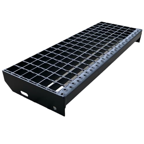 F & R Metallstufe 1000x270 mm RAL 9005 Schwarz – Treppenstufe Aus Stahl Mit Gitterrost + Schraubenset 4 Stk – Pulverbeschichtet Rutschfest Witterungsbeständig F & R Metallstufe 1000x270 mm RAL 9005 Schwarz – Treppenstufe Aus Stahl Mit Gitterrost + Schraubenset 4 Stk – Pulverbeschichtet Rutschfest Witterungsbeständig von F & R
