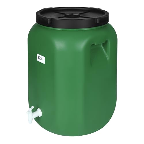 F & R Wasserkanister mit Hahn 60 Liter aus HDPE I I Regentonne mit Deckel I Kanister Hahn I Wasserbehälter mit Hahn I Wassertank I Fass mit Deckel I Regenwassertank Grün F & R Wasserkanister mit Hahn 60 Liter aus HDPE I I Regentonne mit Deckel I Kanister Hahn I Wasserbehälter mit Hahn I Wassertank I Fass mit Deckel I Regenwassertank Grün von F & R