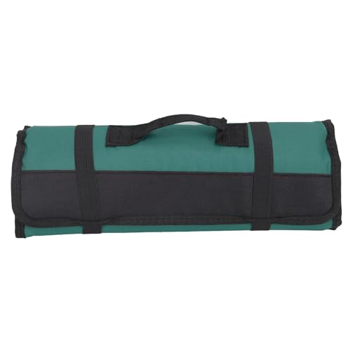 20 Slots Chef Messertasche - Tragbarer Messer -Roll -Aufbewahrungsorganisator Langlebiger Leinwand Besteckhalter für die Reise Camping Küche (Grün) von F&Y