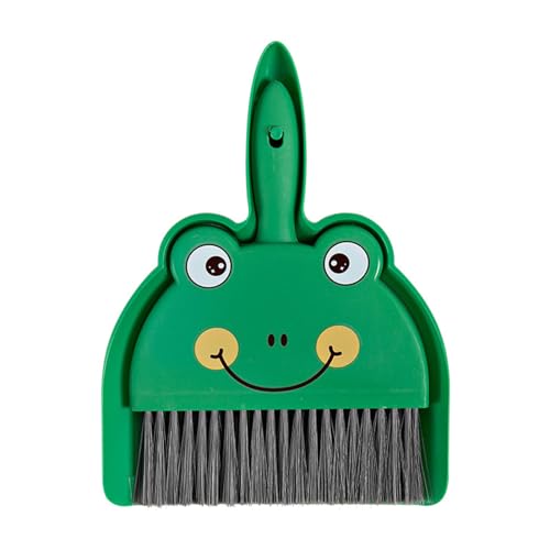 Mini Kehrschaufel mit Bürste Tragbar für Schreibtisch Krümel Tierhaare Tastatur (Frosch) von F&Y