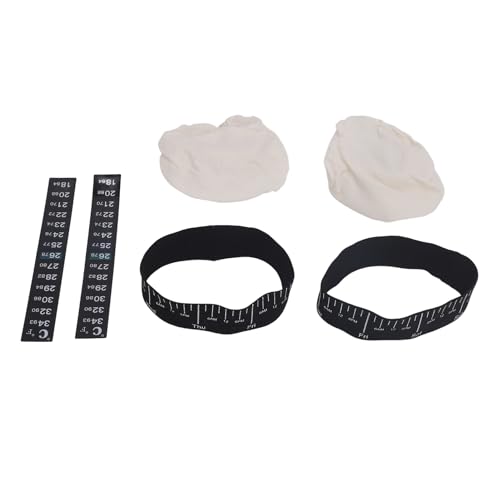Sauerteig Starter Glas Set mit Stoffabdeckungen, Fütterungsbändern und Temperaturstreifen für 3–4 Zoll Gläser von F&Y