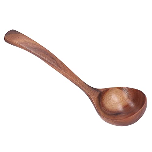 Schöpfkelle aus Akazienholz mit langem Griff – antihaftbeschichteter Küchen-Servierlöffel, hölzerner Suppenlöffel mit bequemem Griff (Große Größe) von F&Y