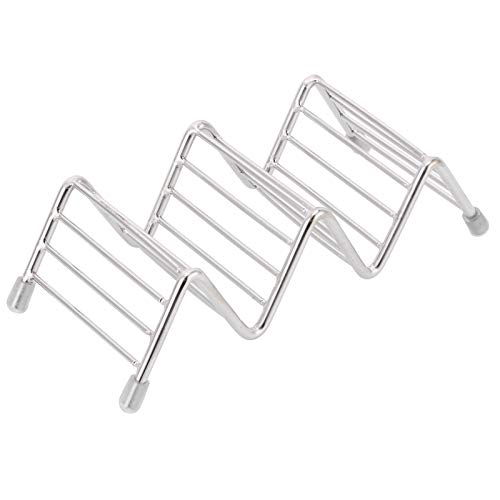 Taco Halter Edelstahl Taco Stand Tablett für 3 Muscheln Wärme-sicheres Rack für Küchengrillofen Verwendung (2/3 Raster) von F&Y