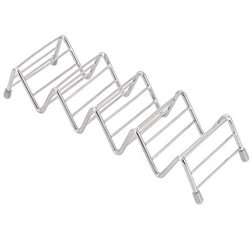 Taco Halter Edelstahl Taco Stand Tablett für 3 Muscheln Wärme-sicheres Rack für Küchengrillofen Verwendung (4/5 Gitter) von F&Y