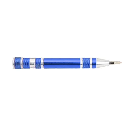 Taschenschraubendreher 8 in 1 Mini Stift Magnetisch Handschraubendreher für kleine feine Schrauben eingestellt (Blau) von F&Y