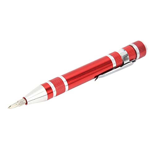 Taschenschraubendreher 8 in 1 Mini Stift Magnetisch Handschraubendreher für kleine feine Schrauben eingestellt (Rot) von F&Y