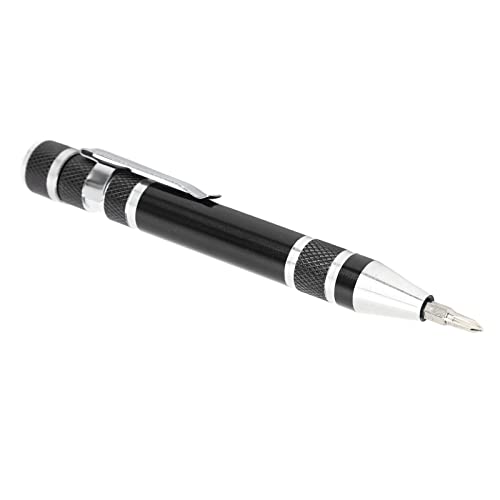 Taschenschraubendreher 8 in 1 Mini Stift Magnetisch Handschraubendreher für kleine feine Schrauben eingestellt (Schwarz) von F&Y