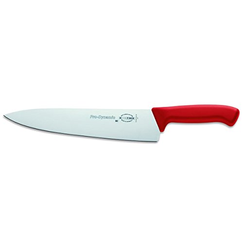 Dick großes Küchenmesser 26 cm - Griff rot - Messer zum zerlegen, zerteilen und schneiden von Fleisch, Fisch oder Gemüse von Dick