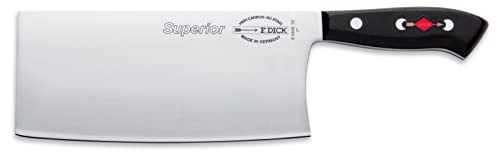 F. DICK Chinesisches Kochmesser, Chopper, Superior (Küchenmesser mit Klinge 18 cm, X55CrMo14 Stahl, nichtrostend, 56° HRC) 84406182, Schwarz von F. DICK