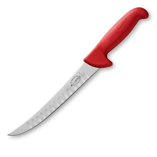 F. DICK - ErgoGrip Zerlegemesser, Kullenschliff, 21 cm, rot, 8242521K-03, hygienischen Fleischermesser in Profi-Qualität, ergonomische Form, aus hochwertigem Stahl, scharfe und präzise Schneide von F. DICK