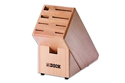 F. DICK Holzmesserblock (ohne Messer/Kochwerkzeuge, mit Sieben FŠchern, inkl. Fach fŸr Schere + Wetzstahl, Ma§e 26x9,5x22 cm) 88070010 von F. DICK