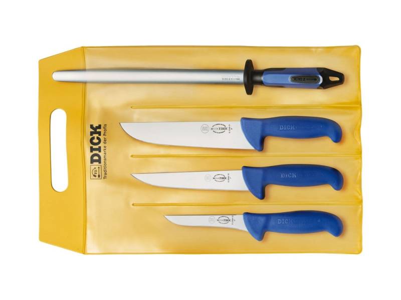 F. DICK Kochmesser Dick ErgoGrip Fleischermesser-Set 4-teilig mit Wetzstahl, 8255500 F. DICK Kochmesser Dick ErgoGrip Fleischermesser-Set 4-teilig mit Wetzstahl, 8255500 von F. DICK