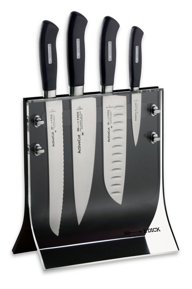 F. DICK Messer-Set Dick Messerblock mit Küchenmesser ActiveCut Kochmesser X30Cr13 Stahl von F. DICK