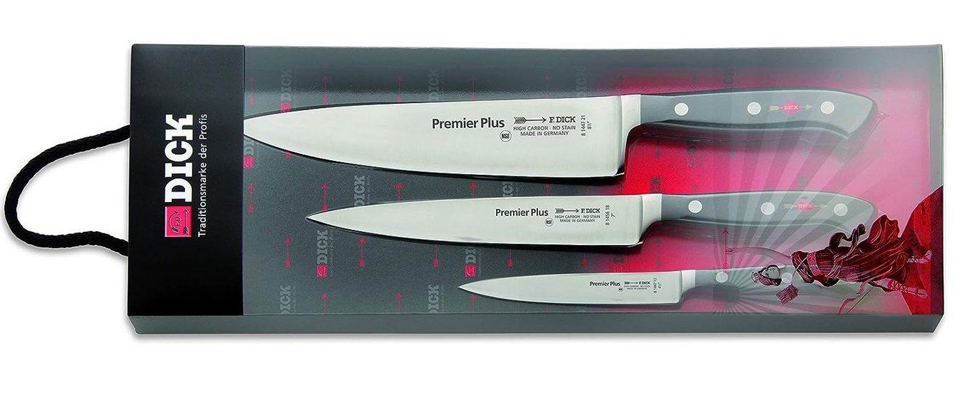 F. DICK Messer-Set Premier Plus 3-tlg. (3 Basis Messer, nichtrostend von F. DICK
