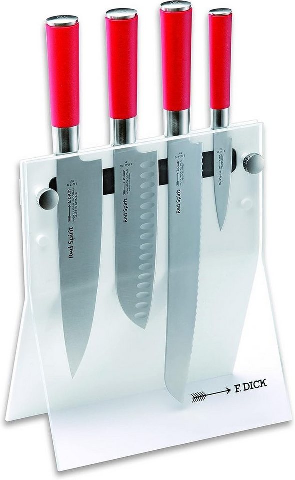 F. DICK Messer-Set Red Spirit Messerblock 4Knives (4-tlg, Messer Set, Messerset) von F. DICK