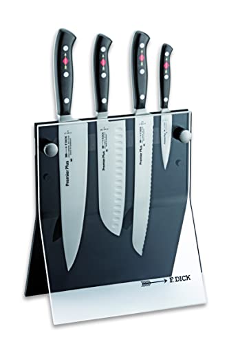 F. DICK Messerblock mit Messer, Premier Plus (Santoku, Kochmesser, Brotmesser, Officemesser, X50CrMoV15 Stahl, 56° HRC) 88040110 von F. DICK